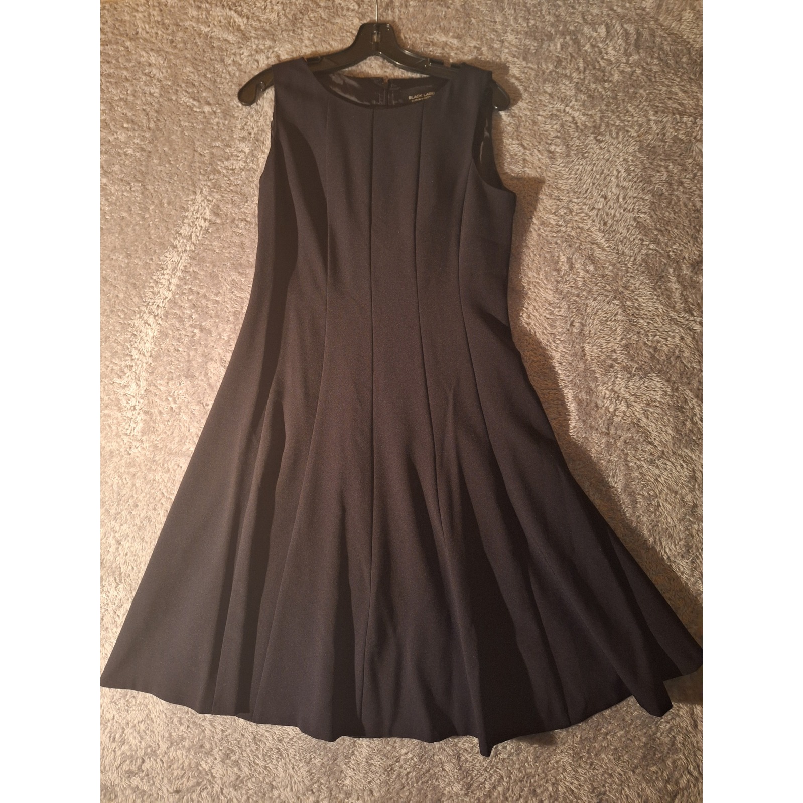 Black Label By Evan Picone Black Fit & Flare Swing Dress Womens Size 6 Formal